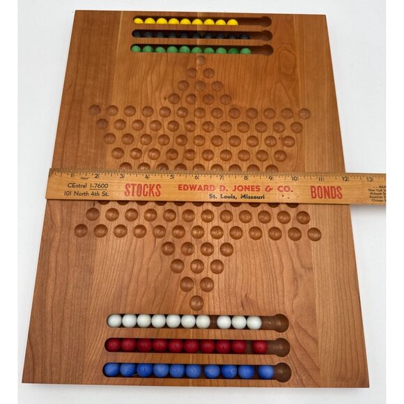 Great American Trading Company Chinese Checkers Wooden Board Game with Marbles - Picture 4 of 8